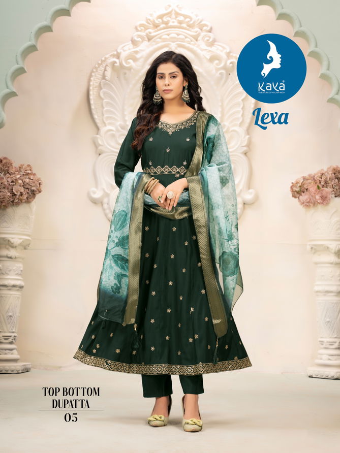 Lexa By Kaya Roman Silk Designer Kurti With Bottom Dupatta Wholesale Price In Surat